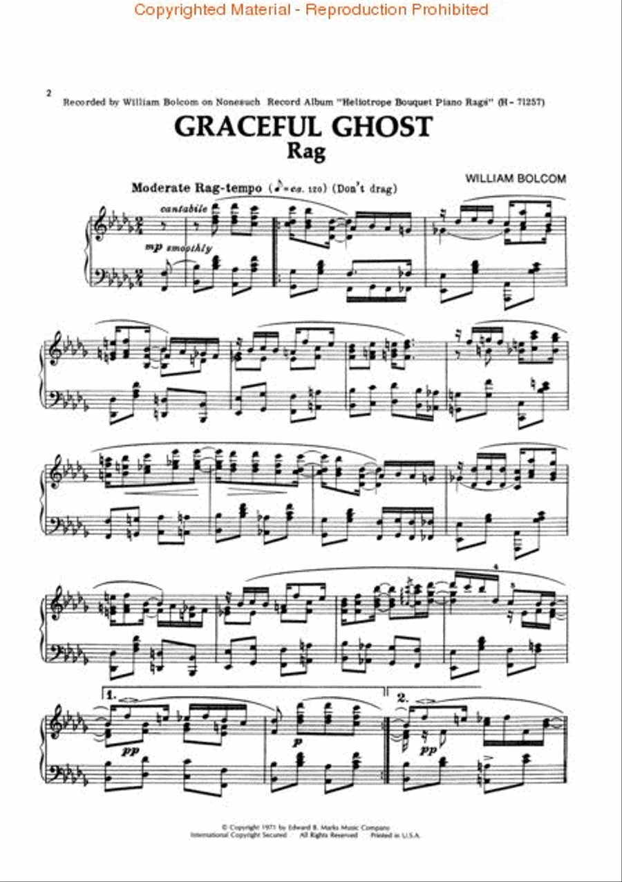 Graceful Ghost Rag Piano Solo scores gallery preview page 2