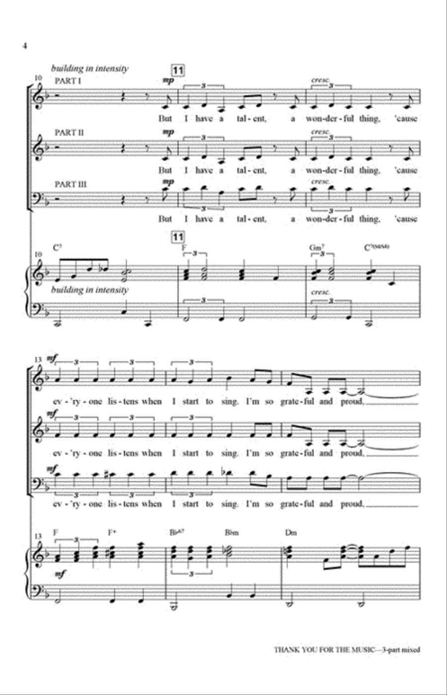 Thank You for the Music 3-Part scores gallery preview page 3