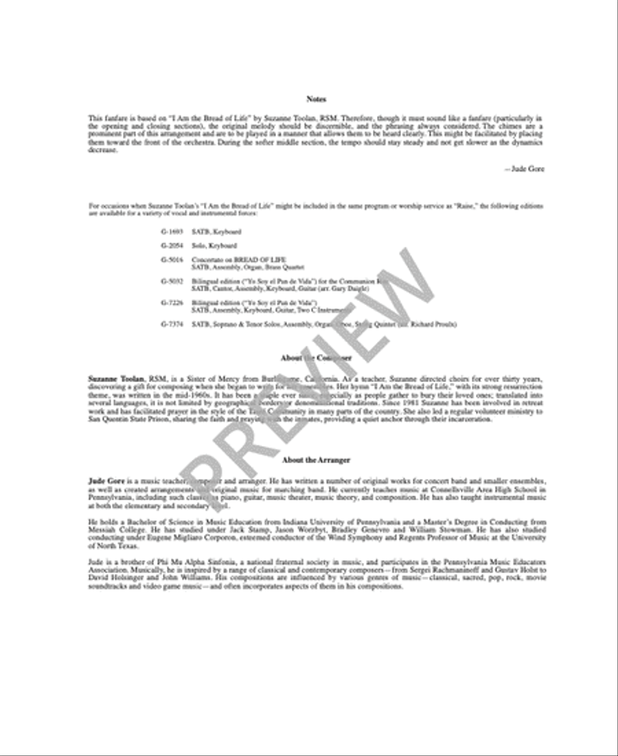 Raise - Full Score and Parts Set of Parts scores gallery preview page 4