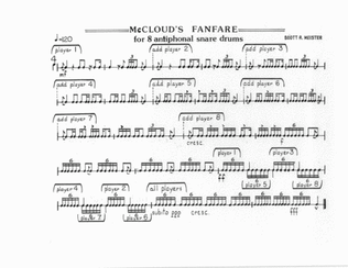 McCloud's Fanfare for 8 antiphonal snare drums
