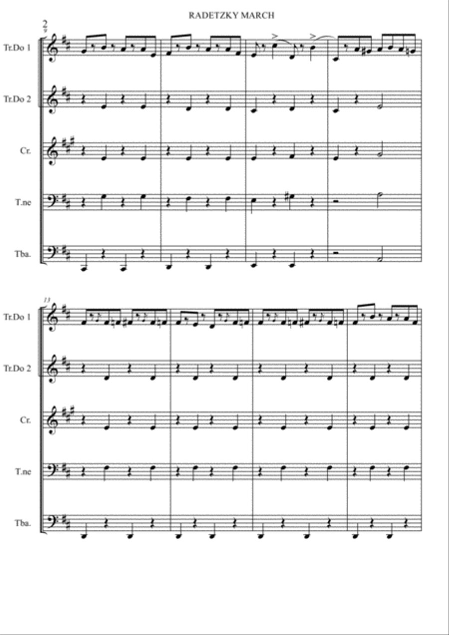 RADETZKY MARCH by J. Strauss Brass Ensemble scores gallery preview page 3