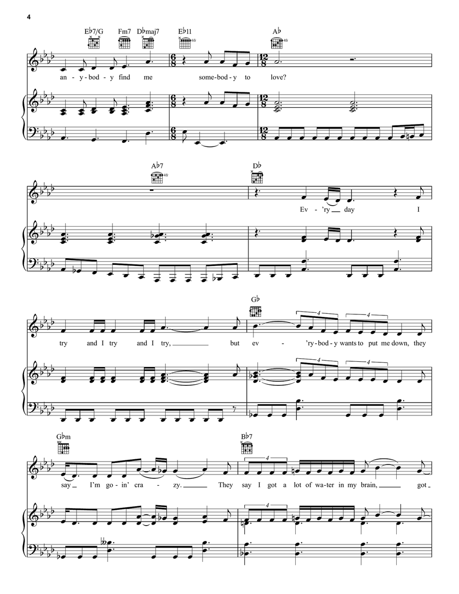 Somebody To Love Piano, Vocal, Guitar scores gallery preview page 4