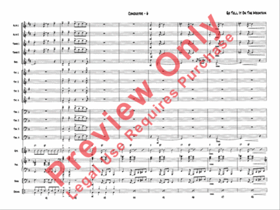 Go Tell It on the Mountain Jazz Ensemble scores gallery preview page 9