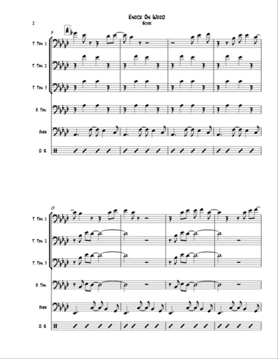 Knock On Wood Knock On Wood Trombone scores gallery preview page 2