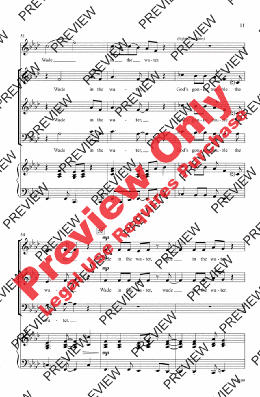 Wade in the Water Wade in the Water 3-Part scores gallery preview page 11