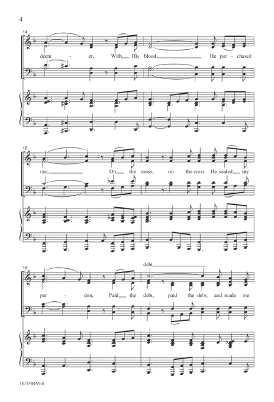 I Will Sing of My Redeemer 4-Part scores gallery preview page 5