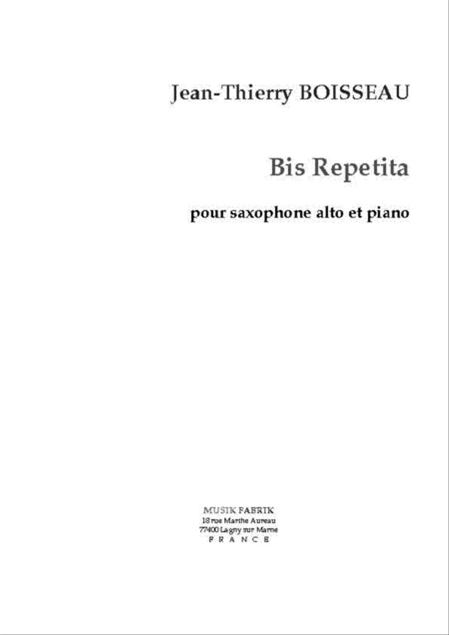 Bis Repetita Alto Saxophone scores gallery preview page 1