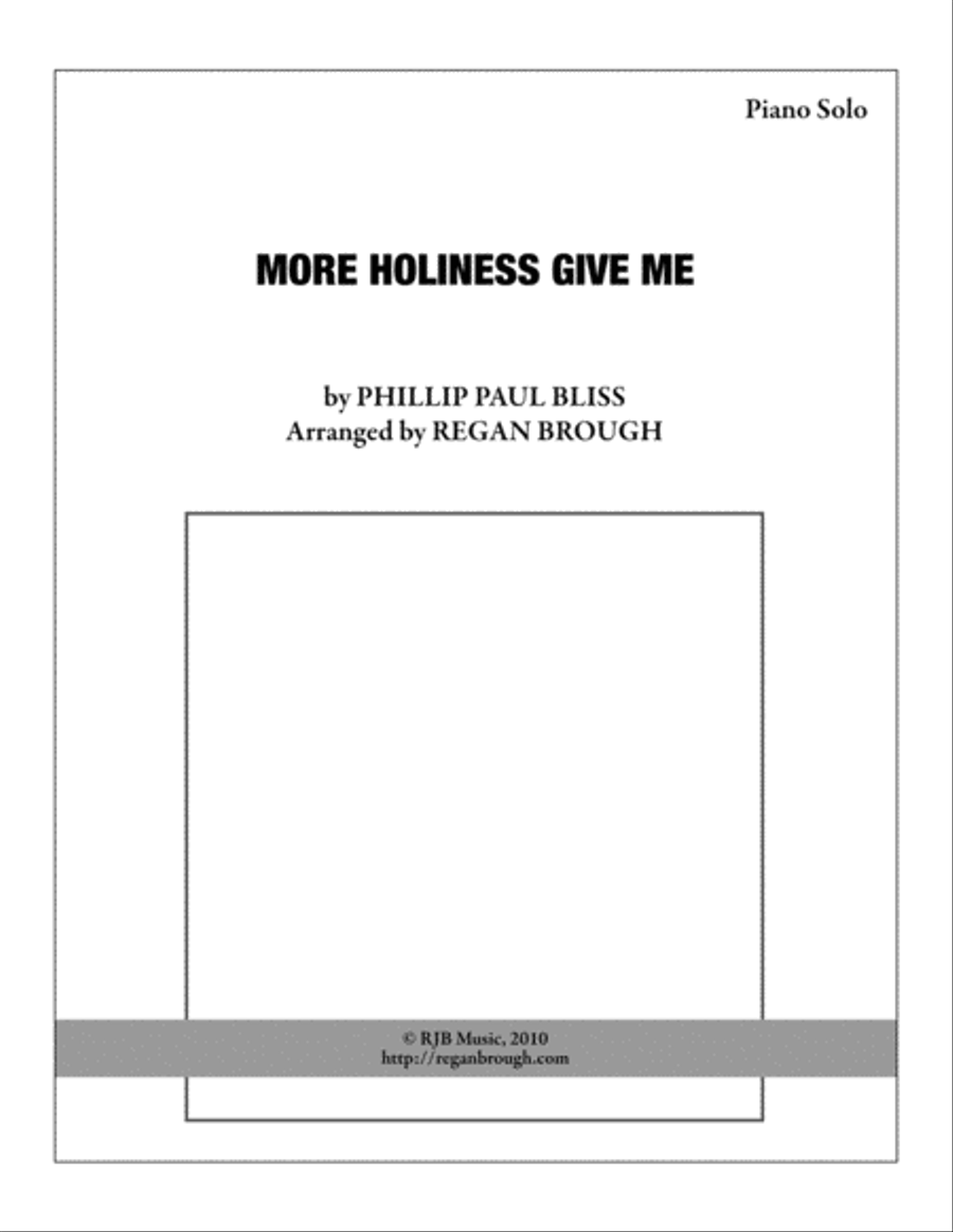 More Holiness Give Me - Piano Solo Piano Solo scores gallery preview page 1