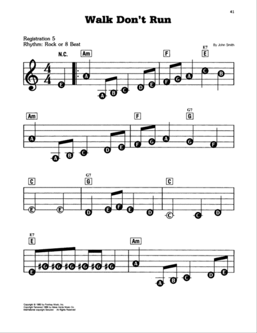 Walk Don't Run Walk Don't Run Electronic Keyboard scores gallery preview page 1