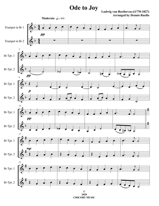 Ode to Joy - Trumpet Duet - Intermediate