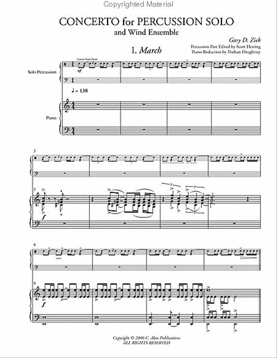 Concerto for Percussion Solo (piano reduction)