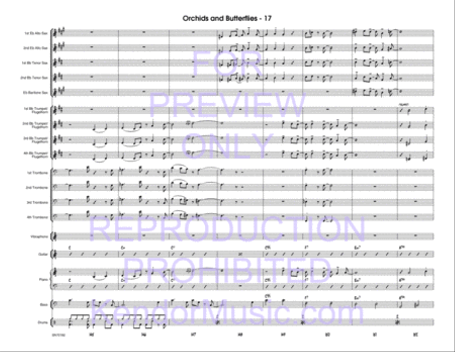 Orchids And Butterflies (Full Score) Jazz Ensemble scores gallery preview page 18