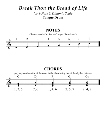 Hymns of Faith for 8-note C major diatonic scale Tongue Drums (A collection of 10 Solos and Duets) image number null