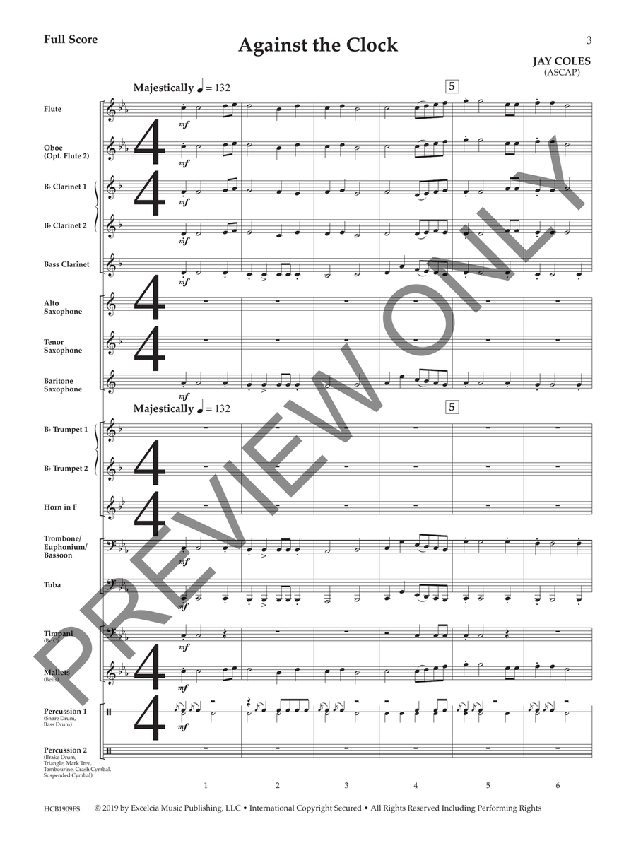 Against the Clock Concert Band scores gallery preview page 4
