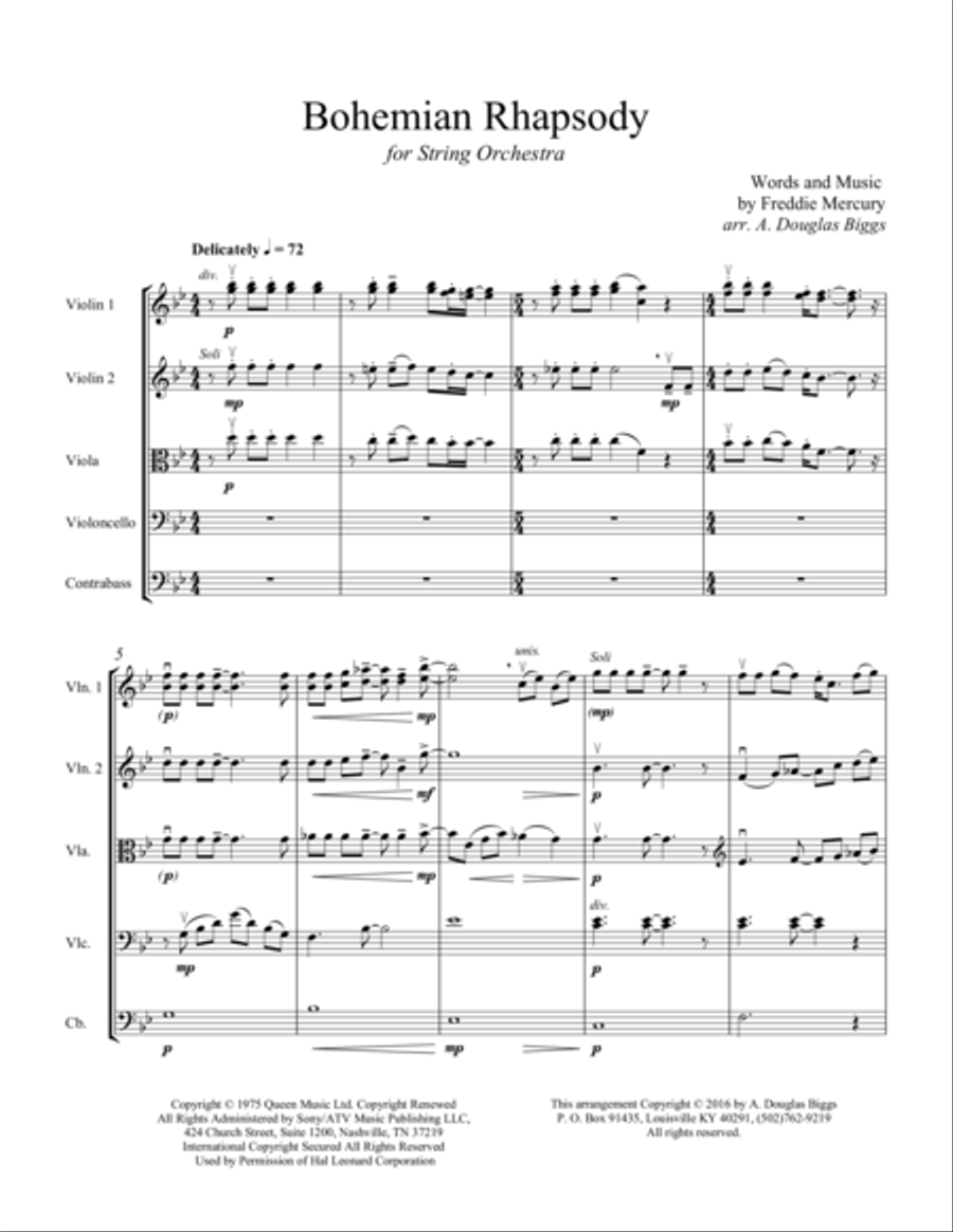 Bohemian Rhapsody String Orchestra scores gallery preview page 3