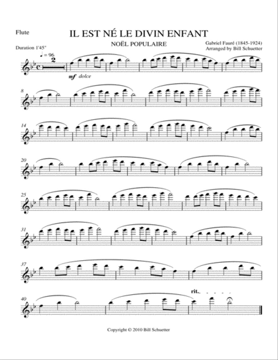 Il est ne le divin enfant Woodwind Quintet scores gallery preview page 3