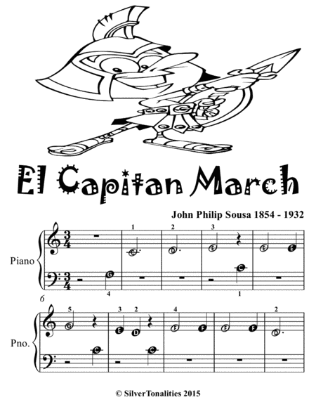 El Capitan March Beginner Piano Sheet Music 2nd Edition