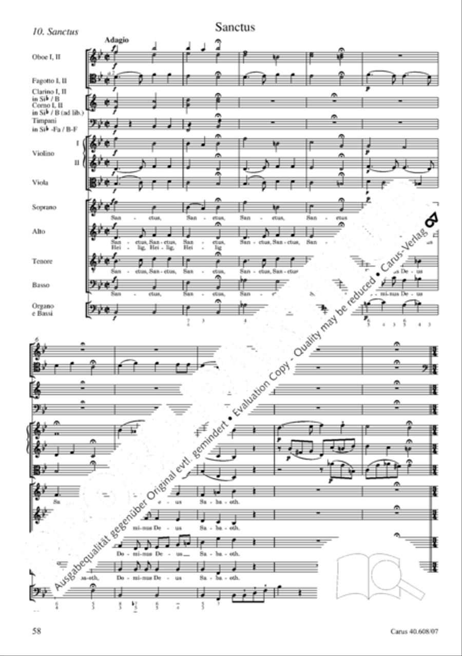 Missa Sancti Bernardi von Offida in B 4-Part scores gallery preview page 73