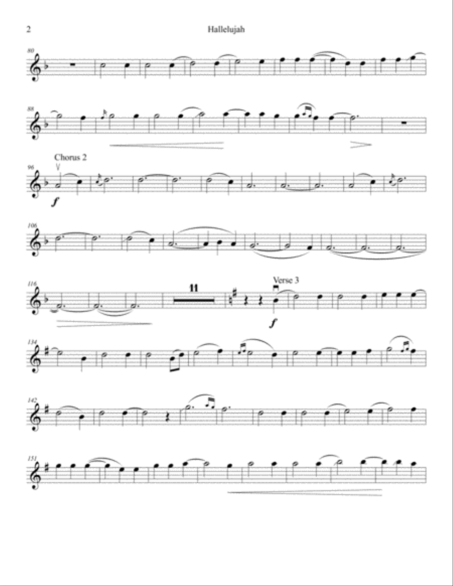 Hallelujah Violin Solo scores gallery preview page 2