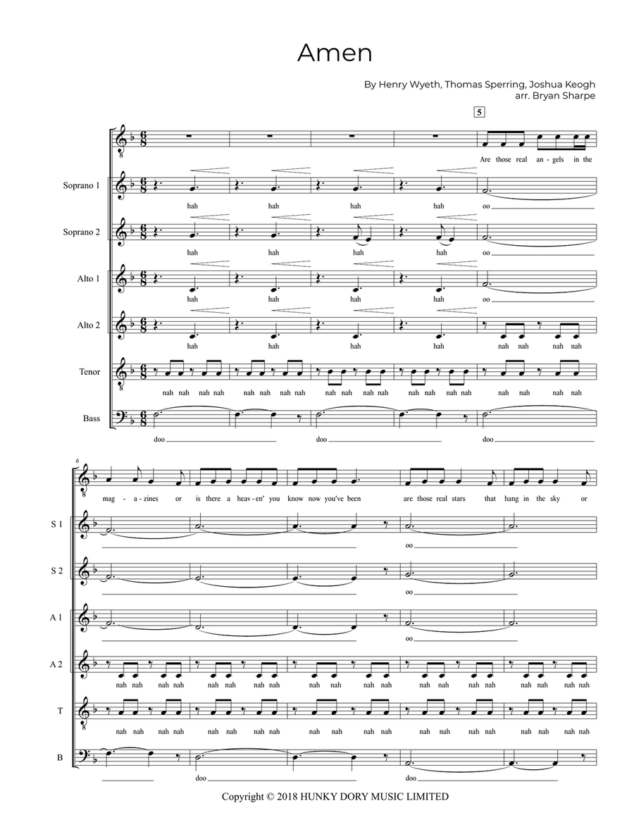 Amen 4-Part scores gallery preview page 1