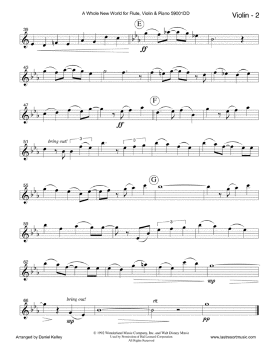A Whole New World (from 'Aladdin') Small Ensemble scores gallery preview page 6