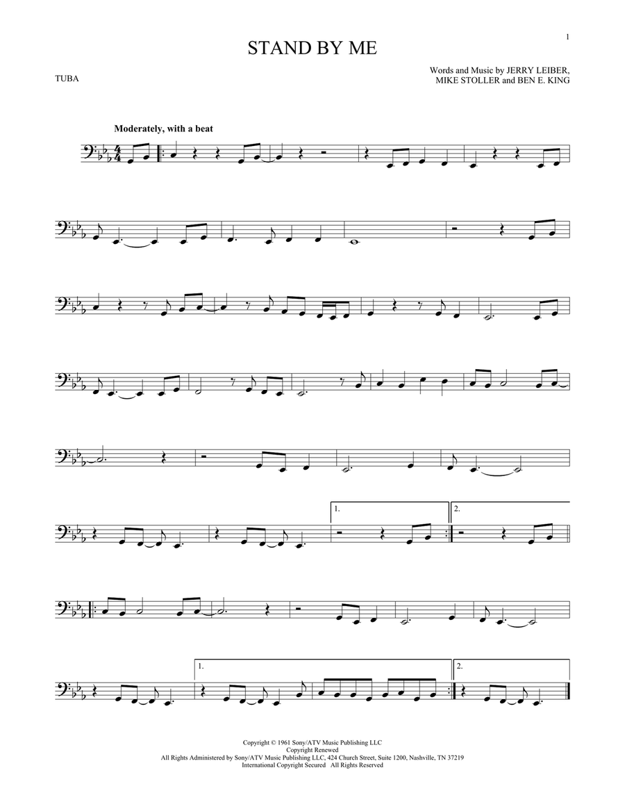 Stand By Me Stand By Me Tuba scores gallery preview page 1