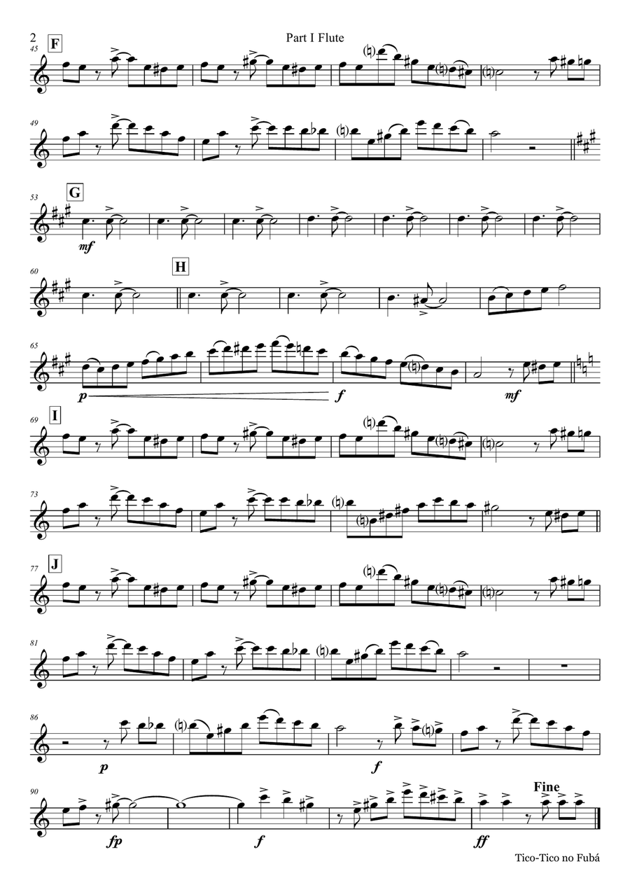Tico-Tico no Fubá - Choro - Flute Trio Flute Trio scores gallery preview page 6