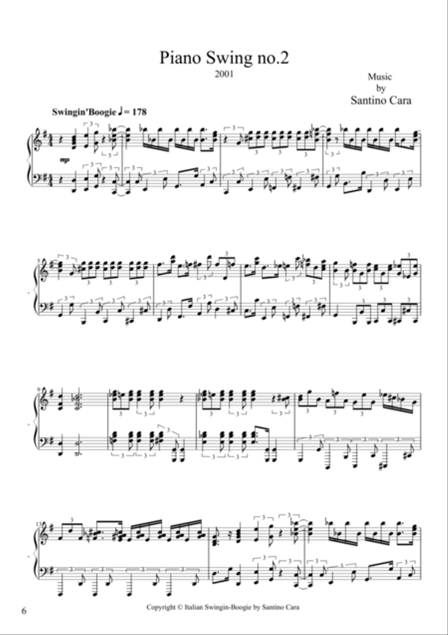 Piano Swing no.2 Piano Solo scores gallery preview page 1