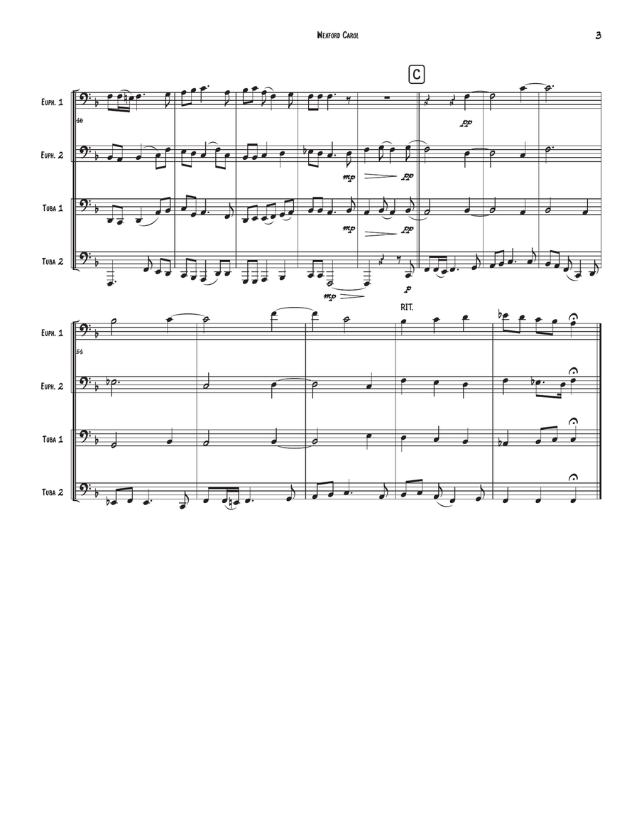 Wexford Carol Brass Quartet scores gallery preview page 3