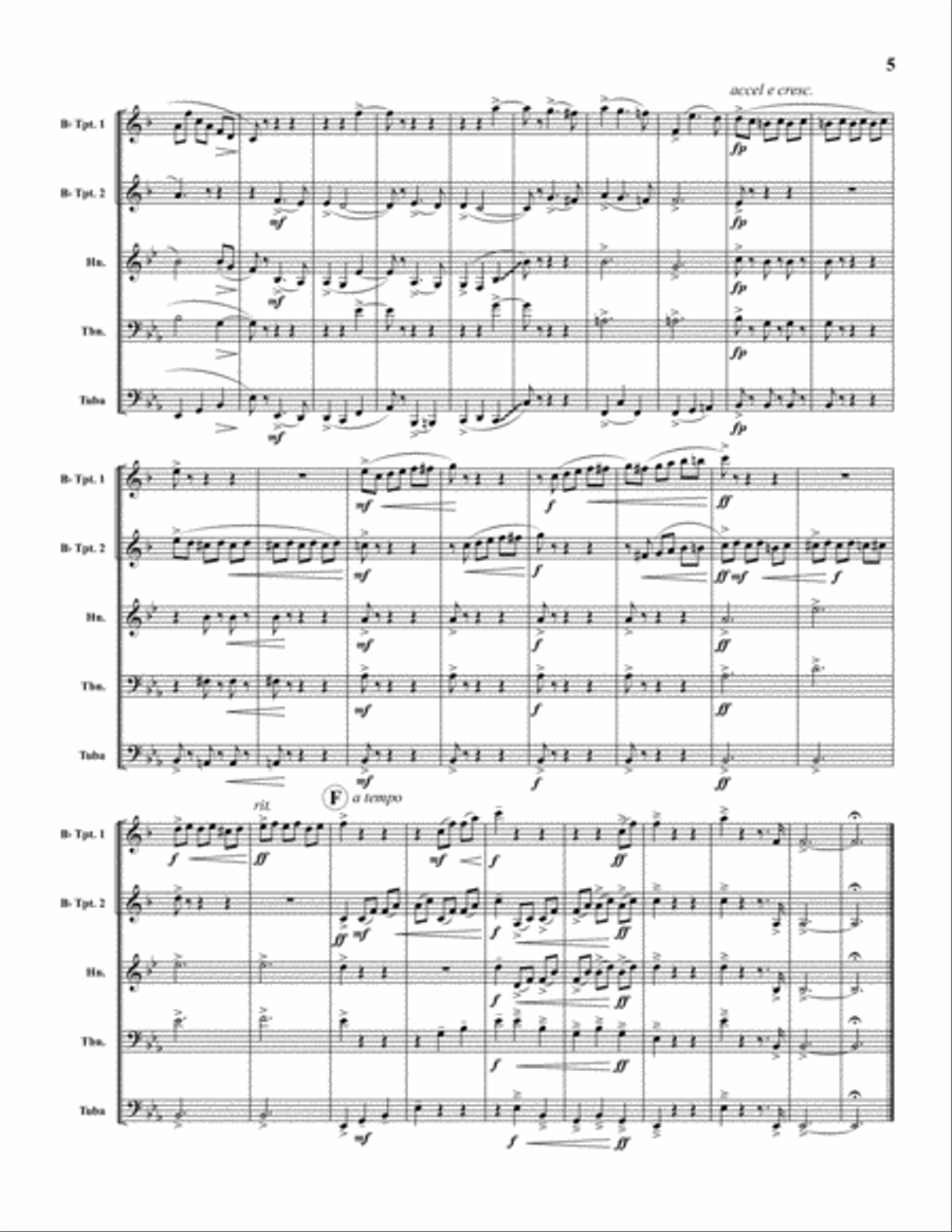 Valse Lente Brass Quintet scores gallery preview page 6