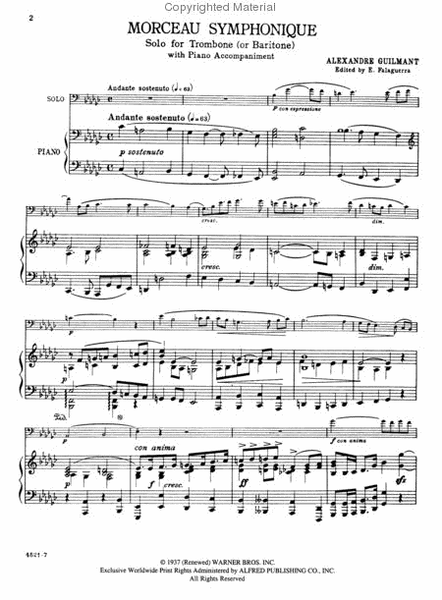 Morceau Symphonique by Felix Alexandre Guilmant Small Ensemble - Sheet Music