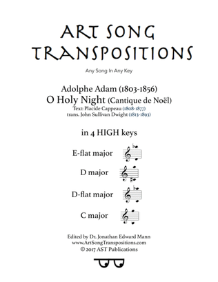 ADAM: O Holy night (in 4 high keys: E-flat, D, D-flat, C major)
