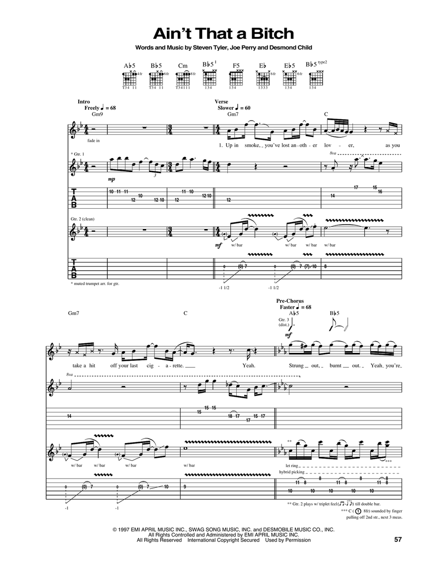 Ain't That A Bitch Acoustic Guitar scores gallery preview page 1