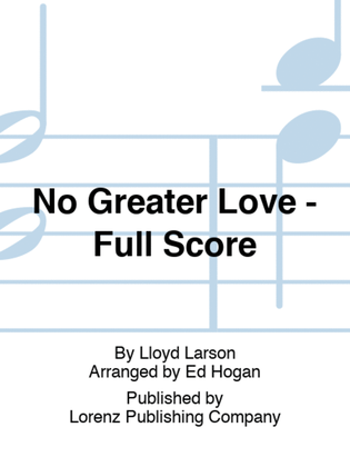 Book cover for No Greater Love - Full Score