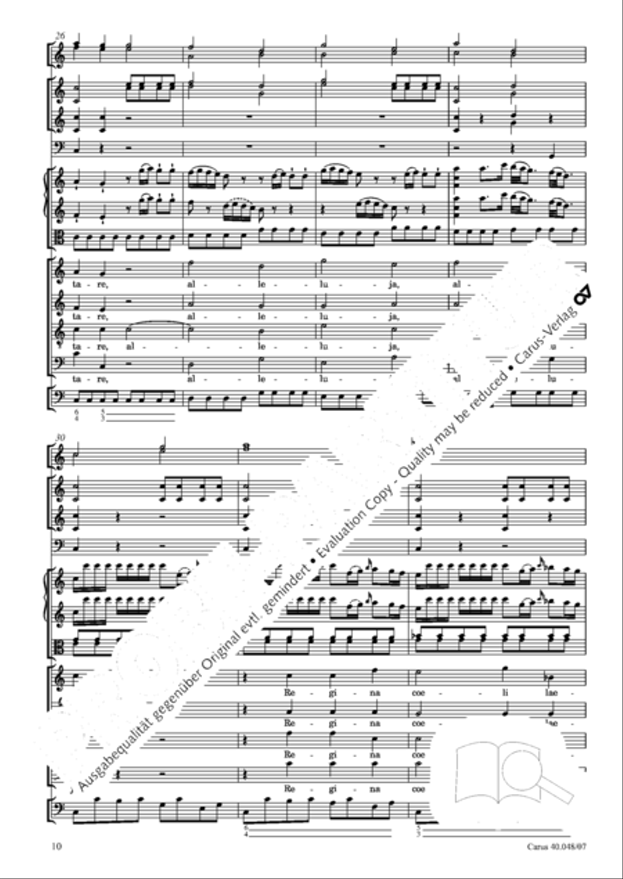 Regina coeli in B-Flat Major, K. 127 4-Part scores gallery preview page 11