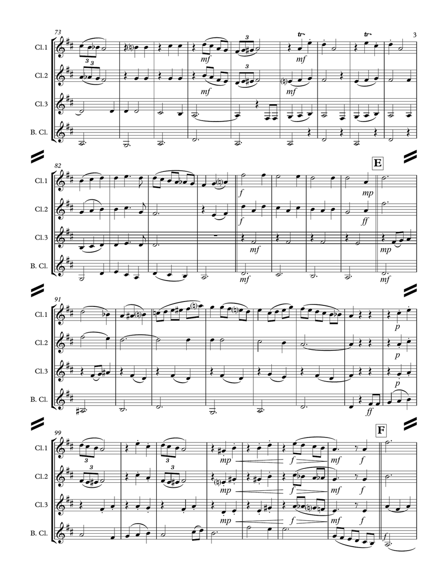 Irish Folksong Suite (for Clarinet Quartet) Clarinet Quartet scores gallery preview page 4
