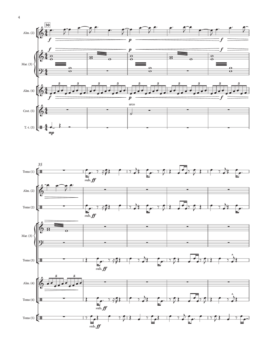 I Shudder To Think (Score and Parts) Percussion Ensemble scores gallery preview page 4