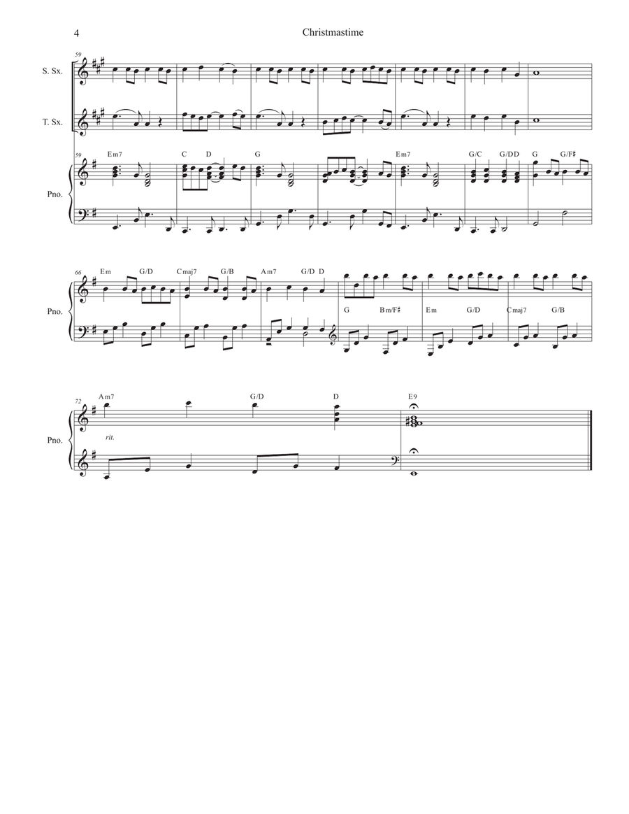 Christmastime Tenor Saxophone scores gallery preview page 4