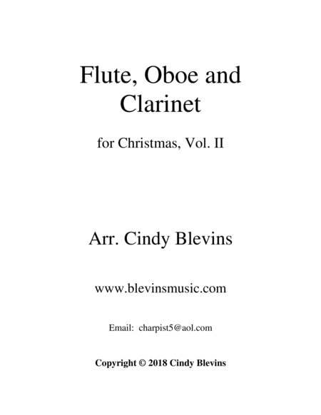 Flute, Oboe and Clarinet for Christmas, Vol. II image number null