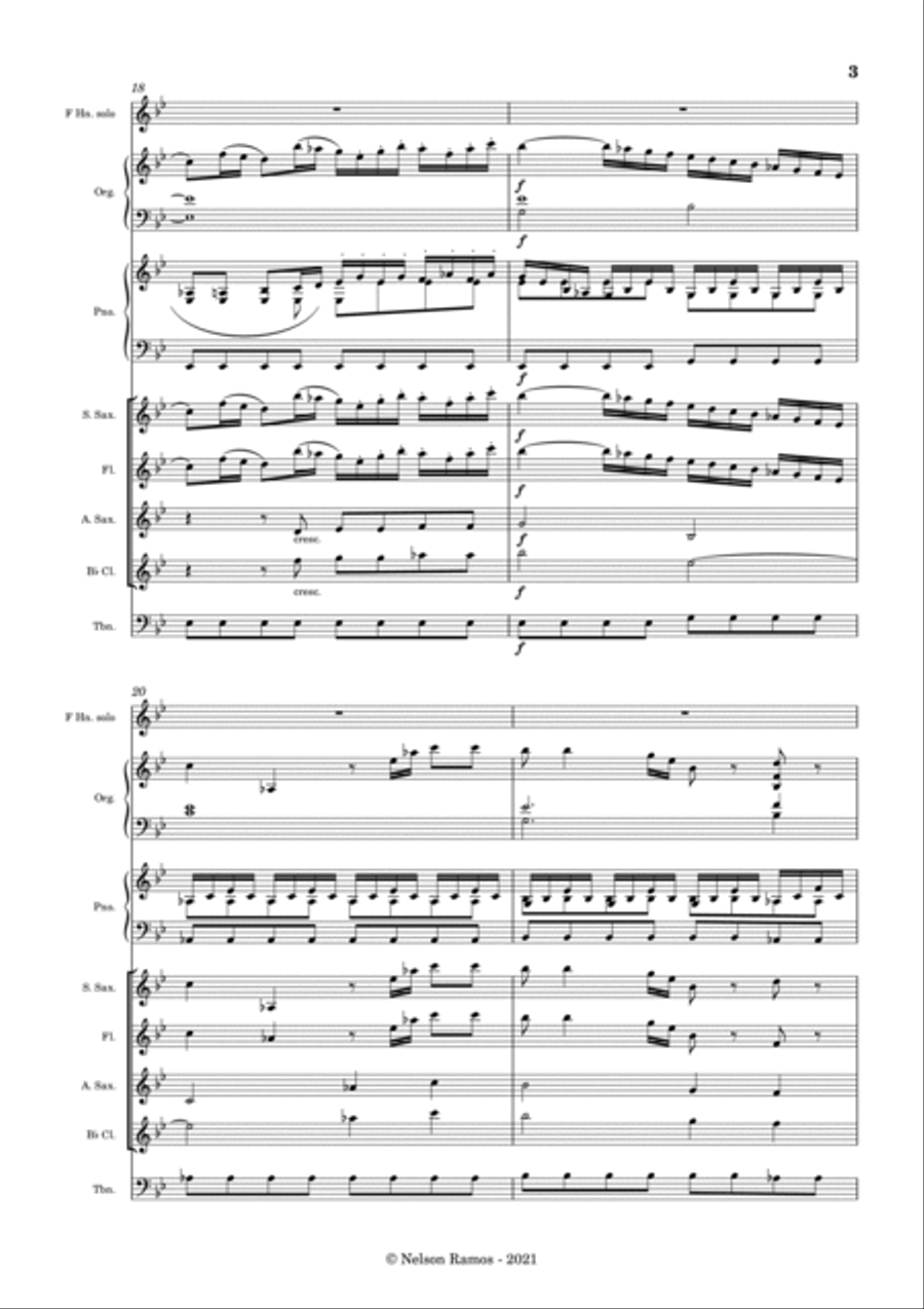 Mozart Horn Concerto 3 - K. 447 - Score Only Horn Solo scores gallery preview page 3