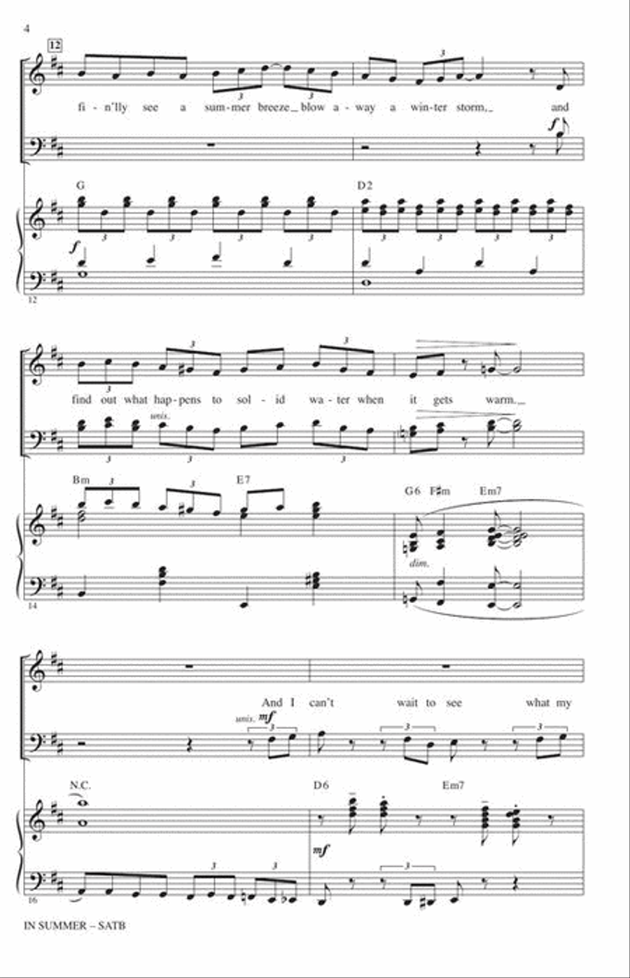 In Summer In Summer 4-Part scores gallery preview page 5