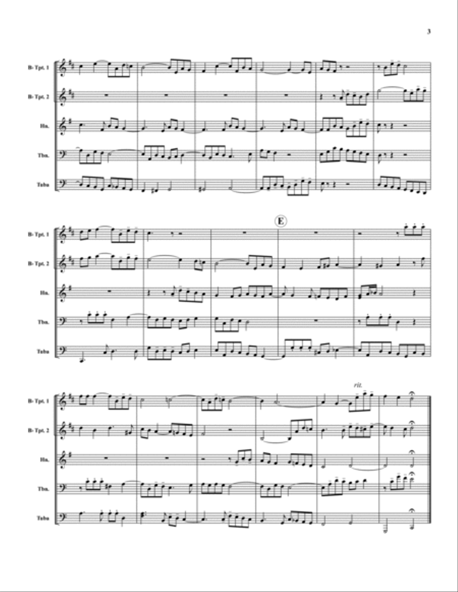 Fuga No. 5 from the WTC Book #2 Brass Quintet scores gallery preview page 3