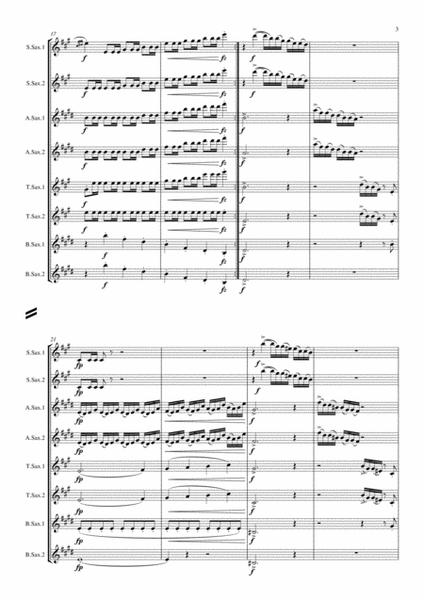 Holberg Suite arranged for Saxophone Ensemble (Octet) Score Only