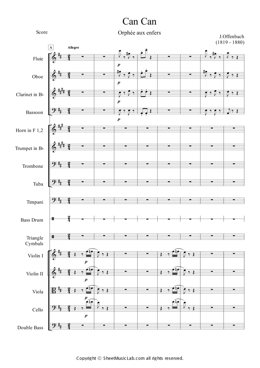 Can Can (from Orpheus in the Underworld) Orchestra scores gallery preview page 1