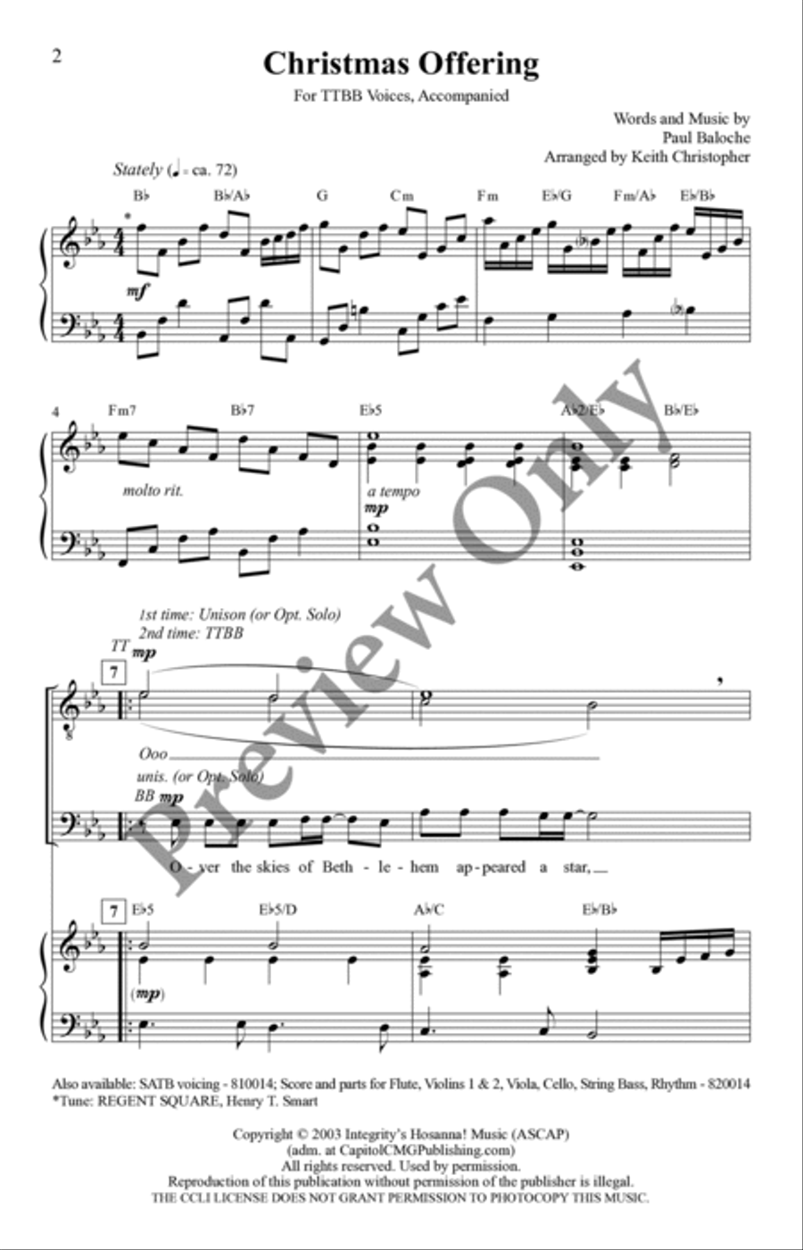 Christmas Offering TTBB scores gallery preview page 2