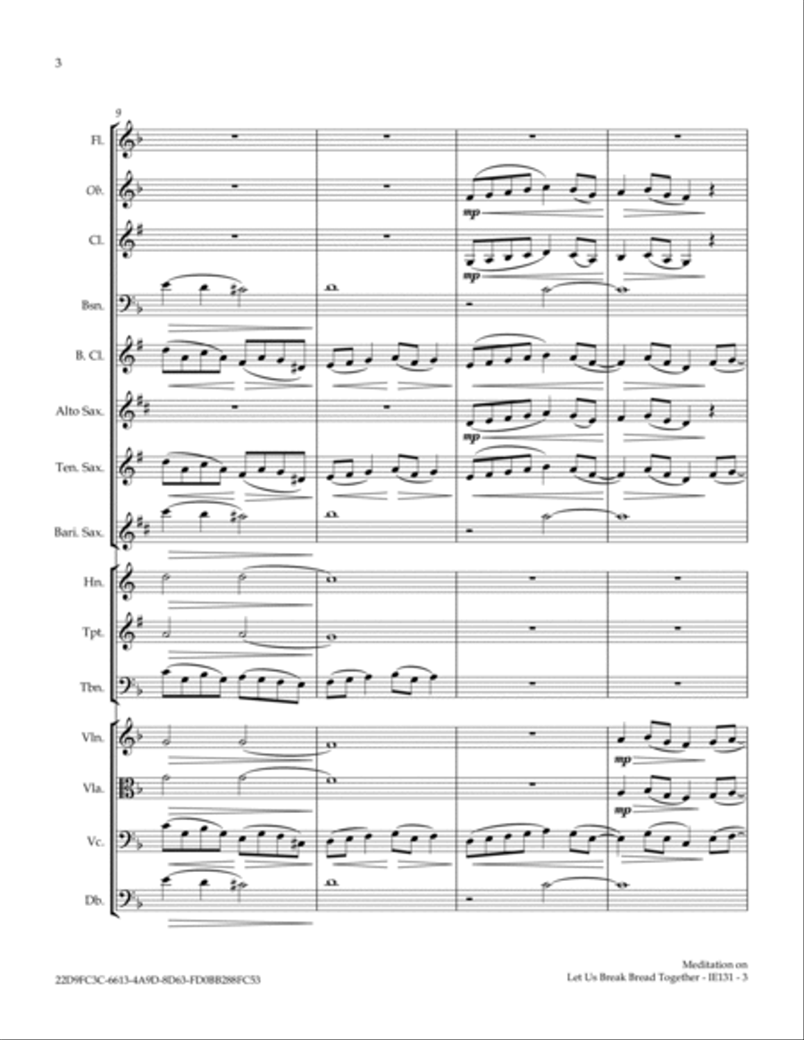 Meditation on Let Us Break Bread Together Full Orchestra scores gallery preview page 6