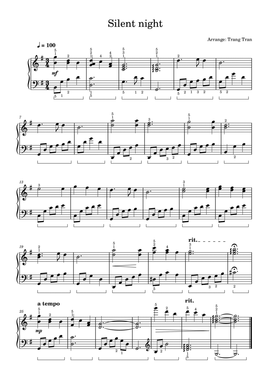 Silent Night Silent Night Easy Piano scores gallery preview page 1