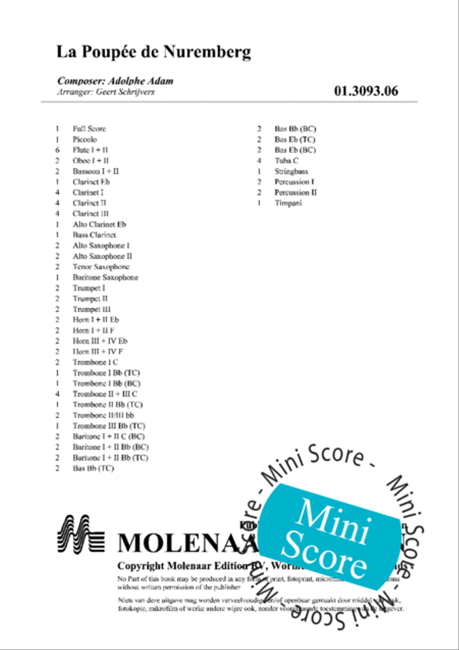 Overture La Poupee de Nuremberg Concert Band scores gallery preview page 4