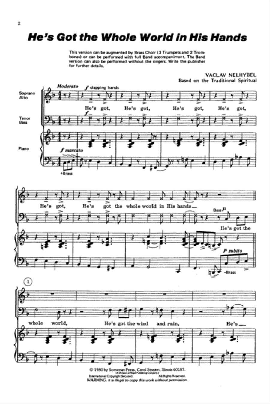 He's Got the Whole World in His Hands 4-Part scores gallery preview page 2