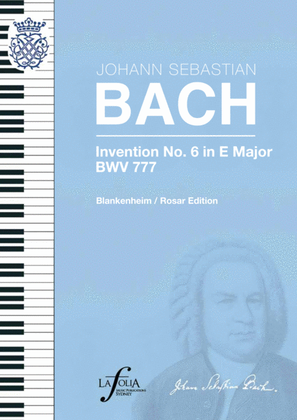 Book cover for Invention 6 in E major BWV 777 Blankenheim / Rosar Edition